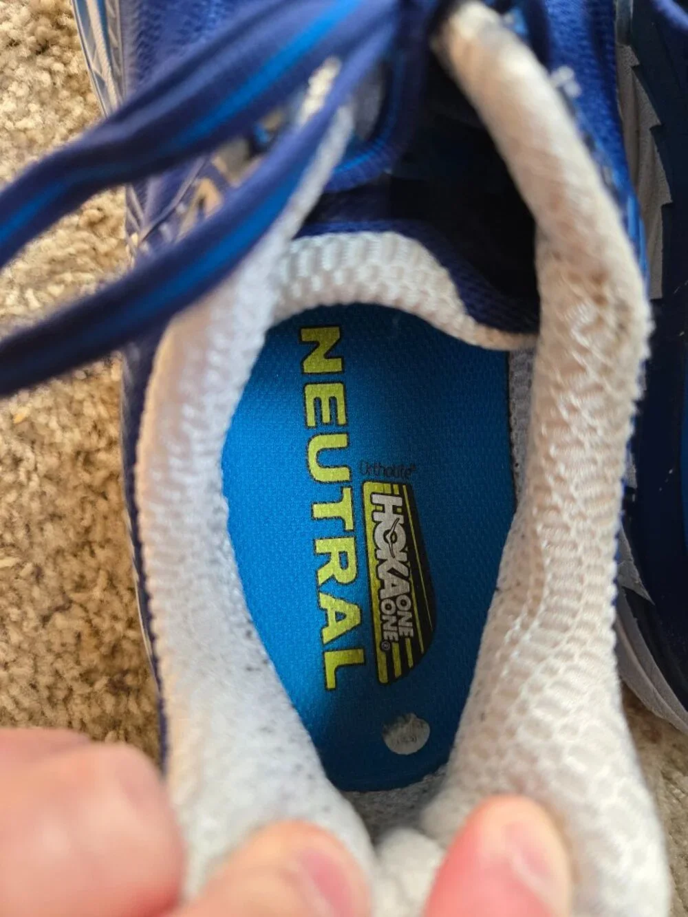 Hoka One One Bondi 5 Blue White Cushioned Running Shoes Men’s US Size 9